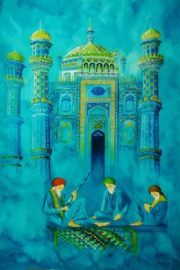 S. A. Noory, Tomb of Sachal Sarmast, 23 x 36 Inch, Water color on Paper, Figurative Painting, AC-SAN-083